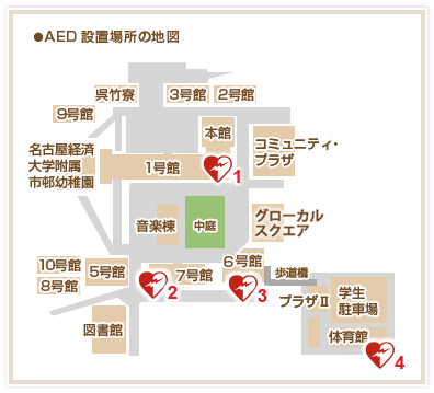 AED設置場所の地図