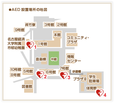 AED設置場所の地図