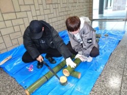 郡ゼミ年末年始イベント「お正月飾り（門松）と竹炭づくり」に挑戦しました！